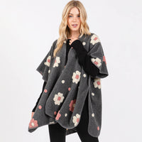 PORTS:  FLEECE FLOWER PONCHO