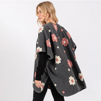 PORTS:  FLEECE FLOWER PONCHO