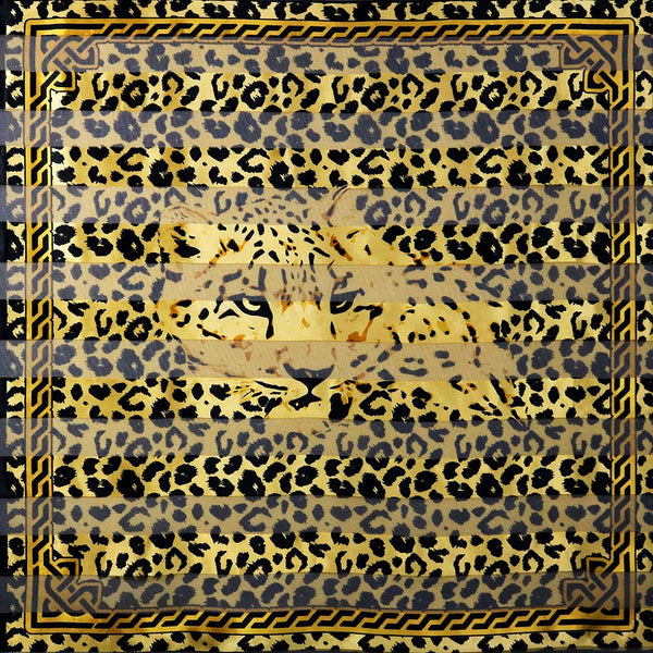 PORTS:  SILKY LEOPARD PRINT SQUARE SCARF