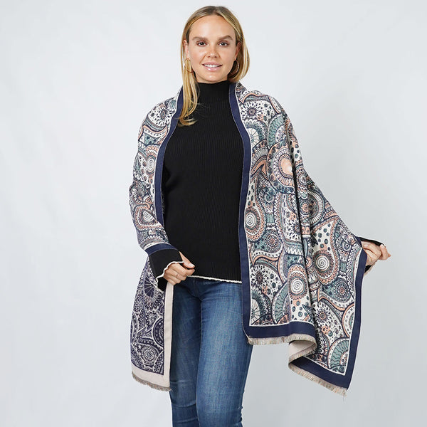 PORTS:  LARGE PAISLEY PASHMINA SCARF