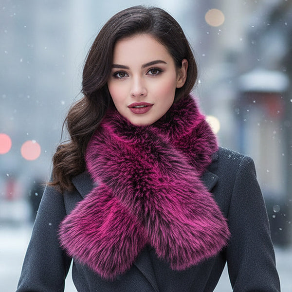 PORTS:  PLUSH FAUX FUR WINTER SCARF