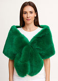 PORTS:  FAUX FUR SHAWL WRAP PONCHO