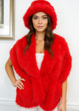 PORTS:  FAUX FUR SHAWL WRAP PONCHO