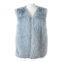 PORTS:  FAUX FUR VEST W/TINSEL ACCENTS