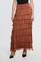 TEES BY TINA:  ELISA SILK RUFFLE SKIRT