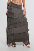 TEES BY TINA:  ELISA SILK RUFFLE SKIRT