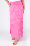 TEES BY TINA:  ELISA SILK RUFFLE SKIRT