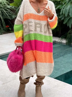ROSA:  PEACE COLOR BLOCK MIDI SWEATER DRESS