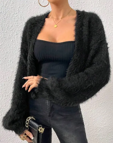 ROSA:  PLUSH CROPPED CARDIGAN
