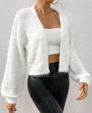 ROSA:  PLUSH CROPPED CARDIGAN