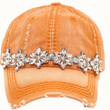 OLIVE & PIQUE:  BEJEWELED GLITZ DISTRESSED CAP