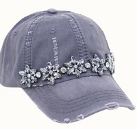 OLIVE & PIQUE:  BEJEWELED GLITZ DISTRESSED CAP