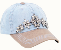 OLIVE & PIQUE:  FLORAL VINE BEJEWELED GLITZ CAP