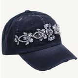 OLIVE & PIQUE:  BLING GLITZ DISTRESSED CAP