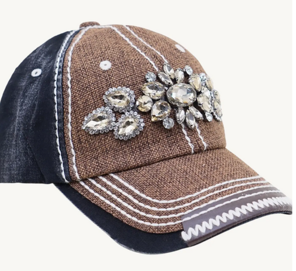 OLIVE & PIQUE:  ASTRACT GLITZ 2 TONE CAP