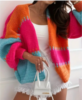 ROSA:  COLORBLOCK COZY OPEN CARDIGAN