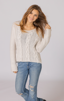WOODEN SHIPS:  CAMILA CABLE CREW CHUNKY SWEATER