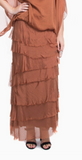 GIGI MODA:  SILK MAXI RUFFLE SKIRT