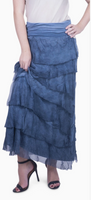 GIGI MODA:  SILK MAXI RUFFLE SKIRT