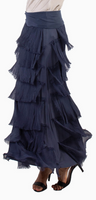 GIGI MODA:  SILK MAXI RUFFLE SKIRT
