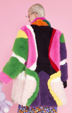 JAYLEY:  MIXED FAUX FUR RAINBOW COAT