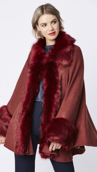 JAYLEY:  FAUX FUR FINE KNITTED COAT