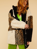JAYLEY:  CHECK LEOPARD SHEARLING FAUX FUR COAT