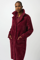 JOSEPH RIBKOFF:  DETACH COLLAR/CUFF FAUX FUR COAT