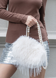 PORTS:  PEARL HANDLE FAUX FUR BAG