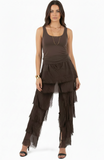GIGI MODA:  SILK RUFFLE PANT