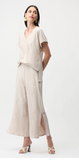 JOSEPH RIBKOFF:  TEXTURED SATIN SIDE SLIT PANTS