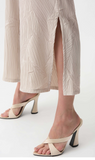 JOSEPH RIBKOFF:  TEXTURED SATIN SIDE SLIT PANTS