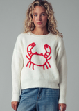 URBAN DAIZY:  CRAB EMBROIDERED CHUNKY SWTR