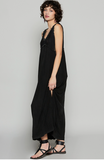 SALE POL:  SLVLS V NECK KNIT/LACE TRIM MAXI DRESS