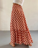 ROSA:  PRINT ELASTICIZED LONG SKIRT/DRESS