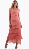 GIGI MODA:  SLEEVELESS LONG RUFFLE DRESS