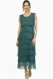 GIGI MODA:  SLEEVELESS LONG RUFFLE DRESS