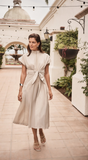 JOSEPH RIBKOFF:  MEMORY FIT FLARE DRESS/TIE WAIST