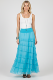 GIGI MODA:  SILK MAXI RUFFLE SKIRT