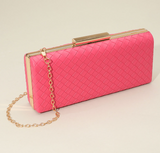 PORTS:  FAUX LEATHER BASKETWEAVE CLUTCH/XBODY