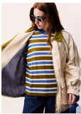 FRNCH:  SAPPHIRE STRIPED MOCK SWEATER