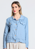 TEES BY TINA:  JILL LINEN JEAN JACKET