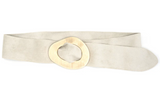 BC BAGS:  FAUX SUEDE BELT/OVAL METAL BUCKLE