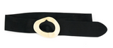 BC BAGS:  FAUX SUEDE BELT/OVAL METAL BUCKLE