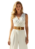 BC BAGS:  FAUX SUEDE BELT/OVAL METAL BUCKLE