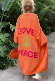 MCCOLIN:  LOVE & PEACE LONG CARDIGAN