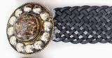 LOGIONLINE:  MED WOVEN LEATHER BELT/RND BUCKLE