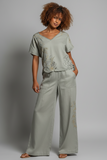 XCVI WEARABLES:  DACIA EMBROIDERED TWILL PANT