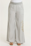 XCVI WEARABLES:  DACIA EMBROIDERED TWILL PANT
