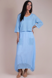 GIGI MODA:  PRIMAVERA MIDI LINEN & CROCHET SKIRT